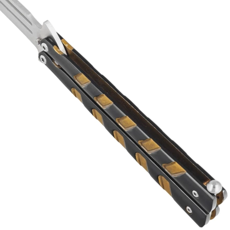 Nóż motylkowy Third Decor Habitat Balisong Black/Bronze Stainless Steel, Satin 420 (16100Y)