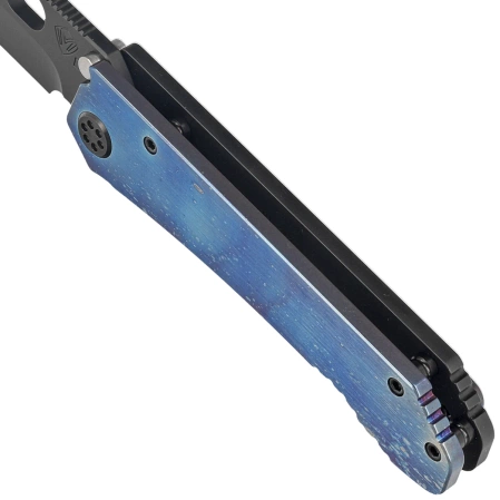 Medford 187 DP Brushed/Flamed ''Galaxy'' Titanium, Black HW, Brsh/''Galaxy'' Clip, DLC D2 by Greg Medford (MK002DPD-03PV-TPCF-Q4)