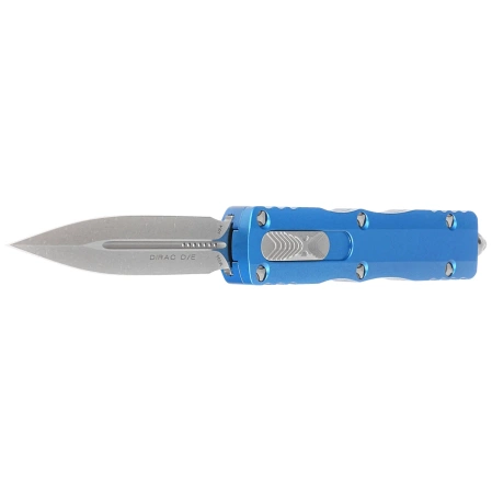 Microtech Dirac D/E Blue Aluminum OTF Knife, Apocalyptic M390 by Tony Marfione (225-10APBL)