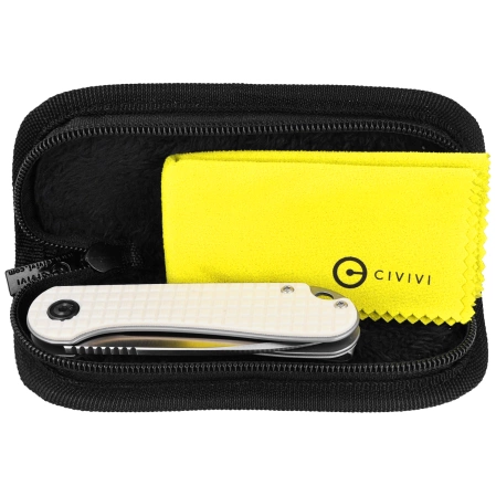 CIVIVI Knife Elementum Flipper Patterned Ivory G10, Satin D2 (C907A-3)