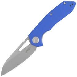 Kubey Knife Vagrant Blue G10, Sand Blasted 14C28N by Maksim Tkachuk (KU291P)