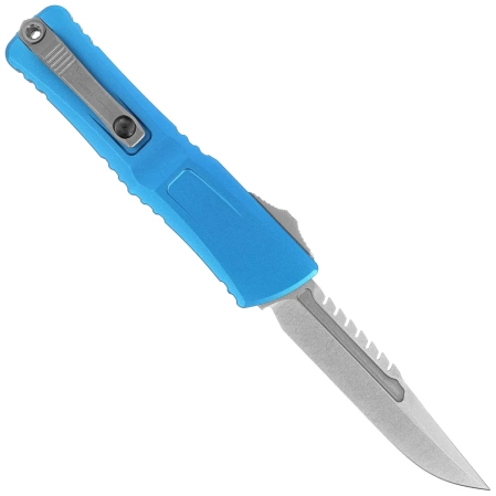 Nóż automatyczny OTF Microtech Combat Troodon Gen III Interceptor Signature Blue Aluminum, Stonewashed M390MK by Tony Marfione (1217-10BLS)