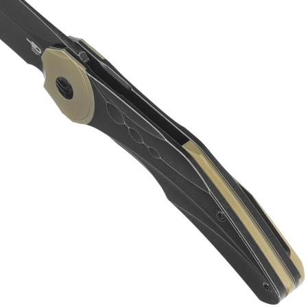 Nóż składany Bestech Excentric Black Titanium, Black Stonewashed M390 by Kombou and TNT Knives (BT2412B)