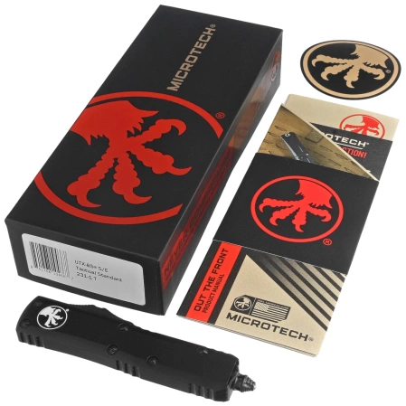 Microtech UTX-85 S/E OTF Knife Black Aluminum, Tactical M390 (231-1T)