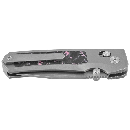 Nóż składany Remette RT-Aurora Gray Titanium/Carbon Fiber, Manual Fine Grinding Satin/Pearlescent M390 (AURA-P)