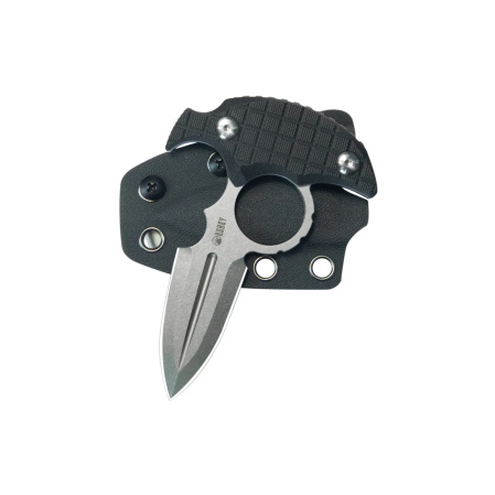 Kubey Cavy Pushdagger Black G10, Stonewashed 14C28N by MUZI Design (KU403A)