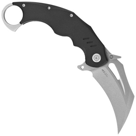 Kubey Wrath Knife Black G10, Beadblasted 14C26N by MUZI Design (KU261A)