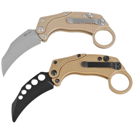 Reate Knife EXO-K Gravity Karambit Tan Aluminium, Stonewashed N690