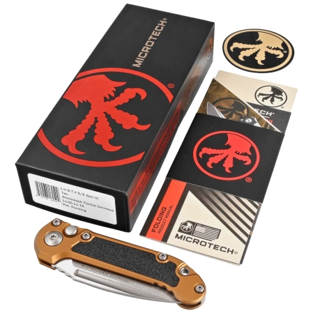 Nóż automatyczny Microtech LUDT Gen III S/E Tan Aluminium, Stonewashed P/S M390MK by Tony Marfione (1135-11TA)