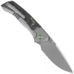 Remette RT-Steed Knife Gray Titanium/Black-Green Carbon Fiber, Pearlescent M390 (RTWS-TY)