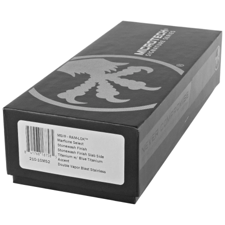 Nóż składany Microtech MSI S/E Ram-Lok Marfione Select Stonewashed Titanium, Blue HW, Stonewashed M390MK by Tony Marfione (210-10MS2)