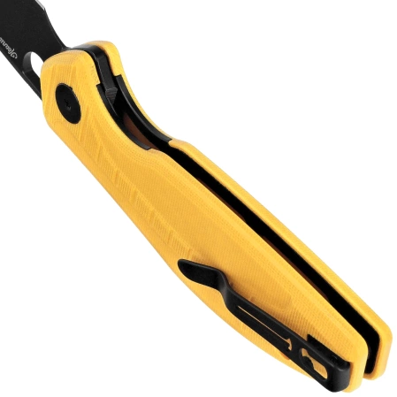Nóż składany Bestechman Angry Owl Yellow G10, Black PVD D2 by Keanu Alfaro (BMK12A-2)
