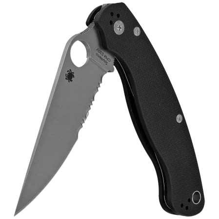 Spyderco Military 2 Knife Black G10, Satin CPM S30V by Sal, Eric Glesser (C36GPS2)