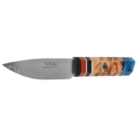 Tokisu Petty Kitchen knife Stabilized Wood/Epoxy, Damascus (17456)