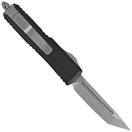 Nóż automatyczny OTF Microtech UTX-85 T/E Black Aluminium, Stonewashed M390 (233-10)