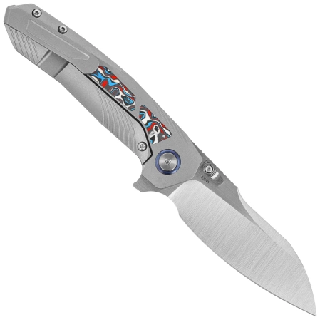 Remette Kestrel Knife Gray Titanium/Multicolored Carbon Fiber, Satin CPM S35VN (RTPO-B)