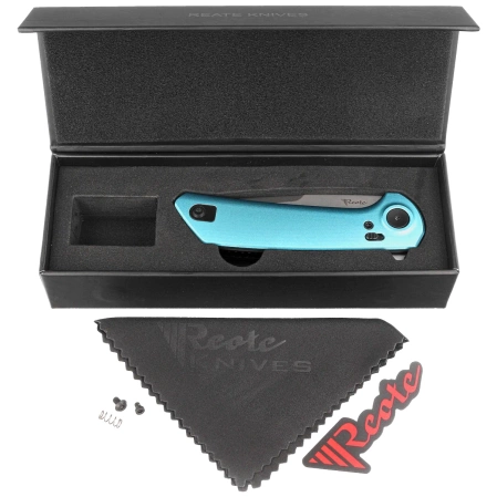 Reate PL-XF-A-8 Knife Blue Aluminum, Stonewashed Nitro-V