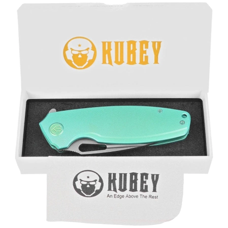 Kubey Tityus KB360B Knife Green Titanium, Bead Blasted 14C28N