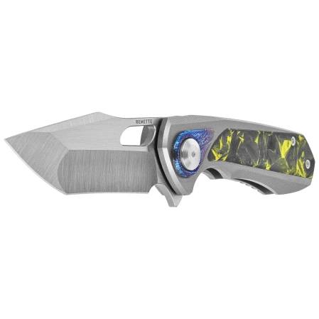 Remette RT-Saker Falcon Knife Gray Titanium/Carbon Fiber, Manual Fine Grinding Satin S45VN (ASTP-2)