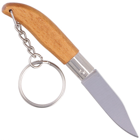 MAM Iberica Mini Keychain Knife, Light Beech Wood, Inox HW, Satin 420 (2000-LW)