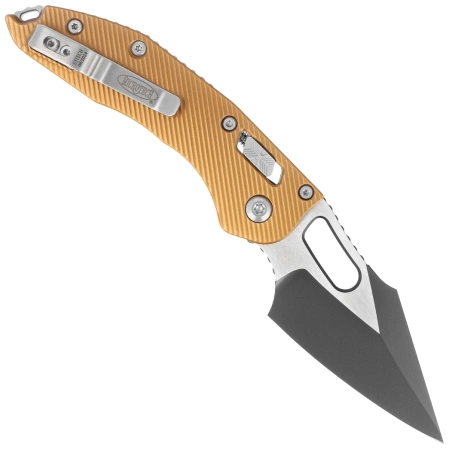 Microtech Stitch Ram-Lok S/E Fluted Tan Aluminum, Black M390MK by Borka Blades and Tony Marfione (169RL-1FLTA)