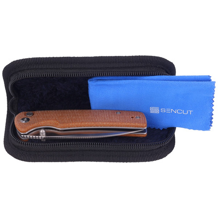 Sencut Knife Sachse Brown Micarta, Satin 9Cr18MoV (S21007-3)