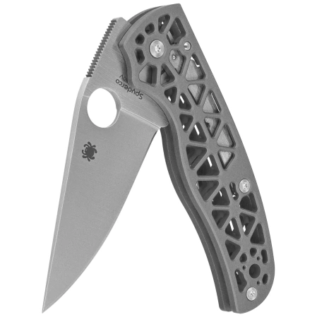 Spyderco Edgerati Knife Gray Aluminum, Satin CPM S30V by Sal Glesser (C266ALP)