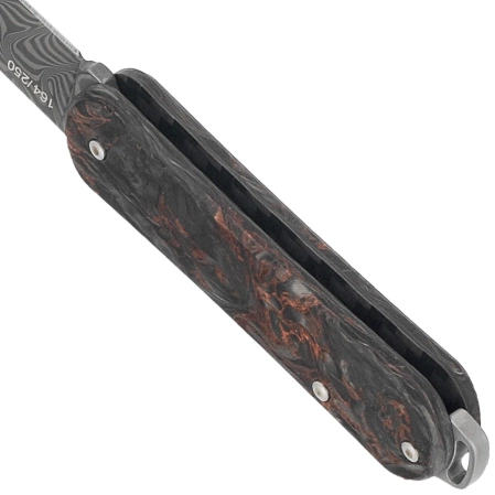 Scyzoryk Fox Vulpis 108 LE No 164/250 Dark Matter Fat Carbon, Super Clean Damascus by Balbach Damast (FX-VPDAM108 DMCO)