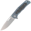 LionSteel Q4ttro Knife Blue Titanium / Fat Carbon, Satin MagnaCut by Molletta (Q4 BL)
