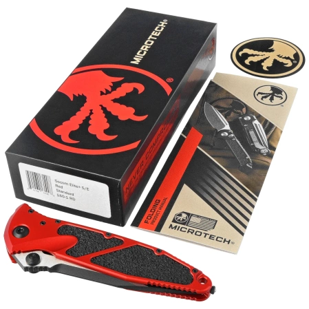 Nóż składany Microtech Socom Elite S/E-M Red Aluminum, Black M390MK by Tony Marfione (160-1RD)