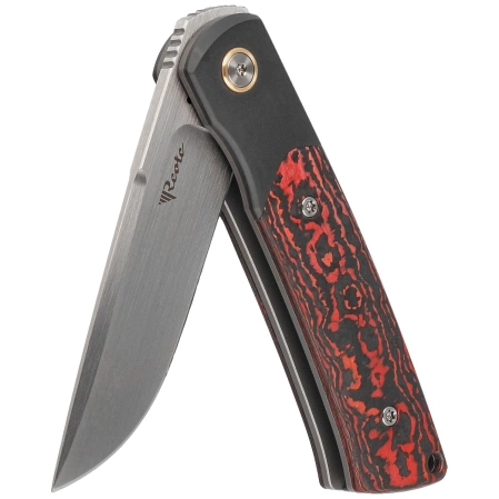 Nóż składany Reate Tribute Titanium/Zirconium/Lava Flow Fat Carbon, Hand Satin M390 (TBT.LAF.SAT)