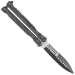 Third Decor Habitat Balisong Black Stainless Steel, Two-Tone 420 Butterfly Knife (K2448)