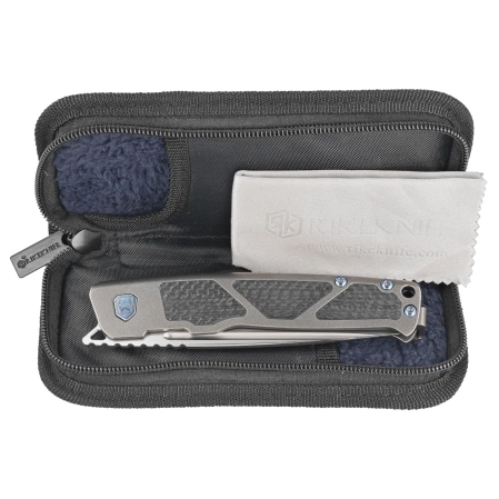 RikeKnife Aragil Dark Gray Titanium/Carbon Fiber, Satin M390 by Ivan D. Braginets (RK-Aragil-DG)