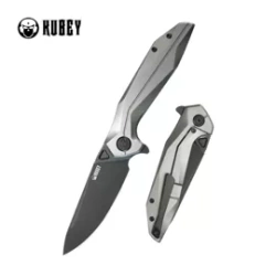 Kubey Nova FL KB235E Knife Gray Titanium, Black Stonewashed 14C28N