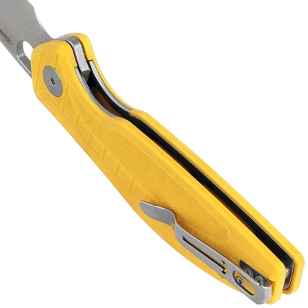 Bestechman Angry Owl Knife Yellow G10, Satin/Stonewashed D2 by Keanu Alfaro (BMK12A-1)