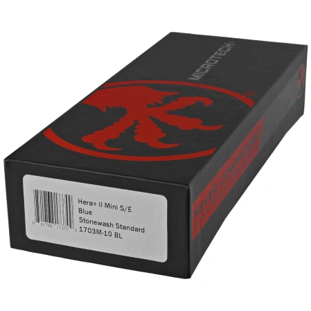 Microtech Hera II Mini S/E Blue Aluminum, Stonewashed M390MK by Tony Marfione (1703M-10BL)