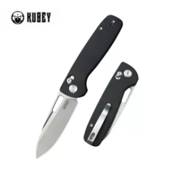 Kubey Bluff KU248D Knife Black G10, Sandblasted 14C28N by Garet Caronna