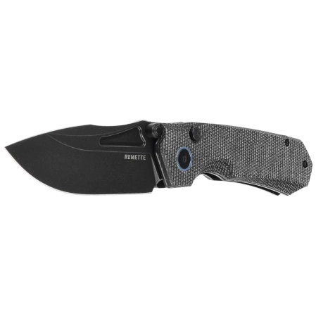 Remette Rhino MC319B Knife Black Micarta, Black Titanium 14C28N