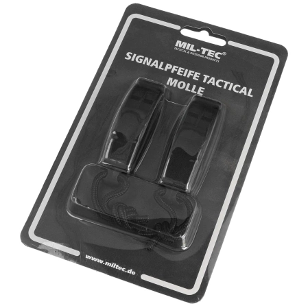 Mil-Tec Signaling Whistle Tactical MOLLE Black – Set of 2 (16328602)