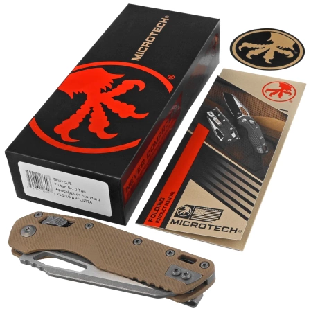 Microtech MSI S/E Knife Tan Fluted G10, Apocalyptic M390MK by Tony Marfione (210-10APFLGTTA)