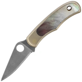Nóż składany Spyderco Bug Nickel Silver/Abalone, Satin 12C27 (C133AP)