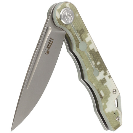 Kubey Knife Mizo Camo G10, Bead Blast AUS-10 by Tiguass (KU312E)