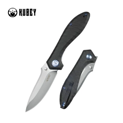 Nóż składany Kubey Ruckus Flamed Titanium, Beadblasted CPM 20CV by Sherif Manganas (KB314P)