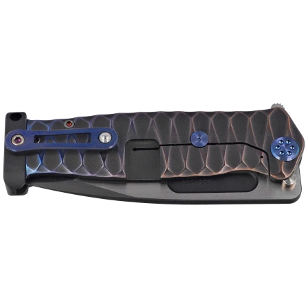 Medford USMC FF Knife Black/Blue-Violet ''Diamond Head'' Titanium, BLue HW, Brsh/Blue Clip, Black DLC/Satin S90V by Greg Medford (MK2044TQ-01TM-TFCP-PP)