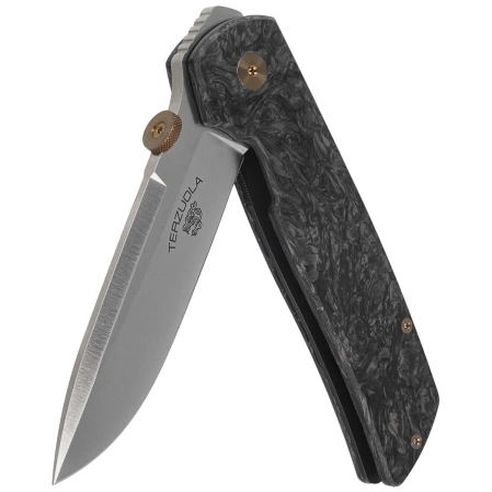 Nóż składany Fox Original Gangster LE No 336/350 Dark Matter Fat Carbon, Satin Elmax by Bob Terzuola (FX-ATC-OG01 CFMC)