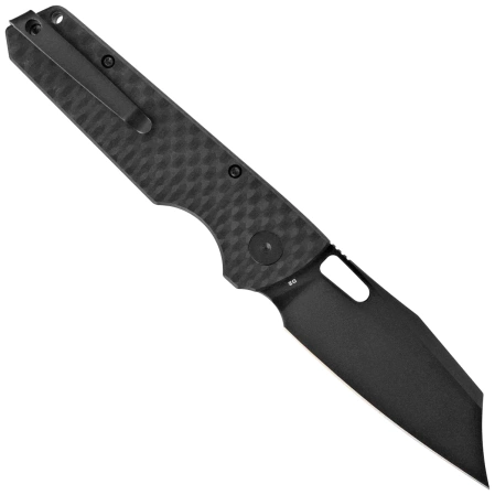 Bestechman Guardian Knife Black G10 w/ Carbon Fiber Pattern, Black PVD D2 (BMK11E)