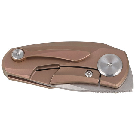 Bestech Tulip Frame Lock Knife Pink Titanium, Stonewashed / Satin M390 by Ostap Hel (BT1913D)