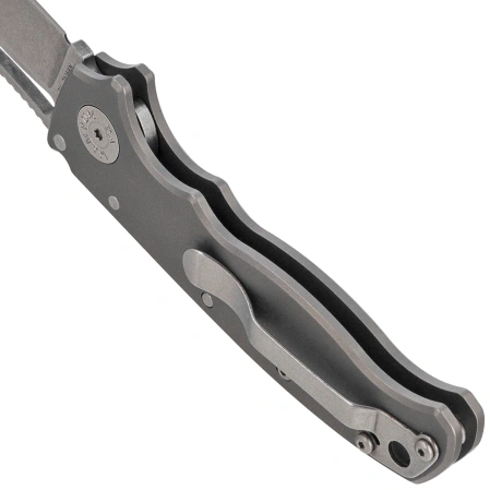 Nóż składany Demko AD20.5 Slicer Shark Smooth Titanium, Stonewashed CPM 3V by Andrew Demko (AD20.5-3V-Smooth TI-SS)