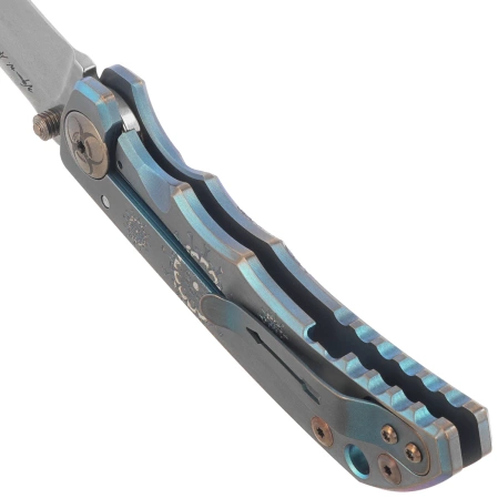 Nóż składany Spartan Blades Harsey Folder Plague Doctor Green Titanium, Bronze HW, Satin MagnaCut by William W. Harsey (SF5DOCTOR)