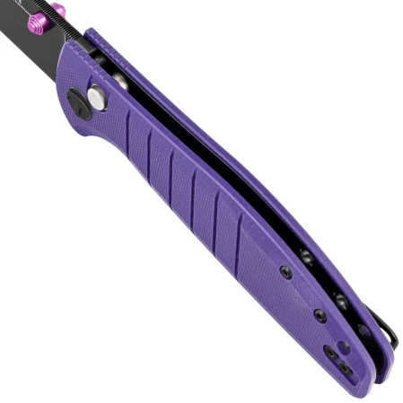 Bestechman Knife Goodboy Purple G10, Black DLC D2 by Keanu Alfaro (BMK04F)